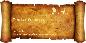 Modla Alexia névjegykártya